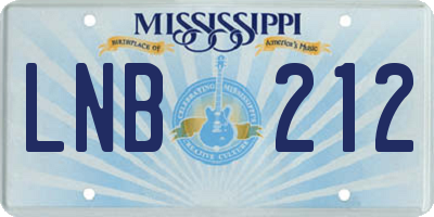 MS license plate LNB212