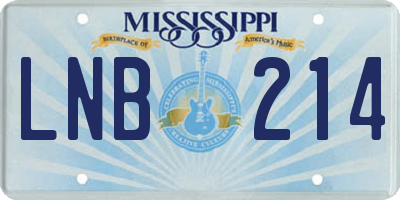 MS license plate LNB214