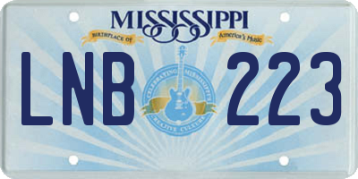 MS license plate LNB223