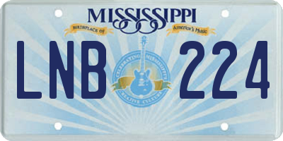 MS license plate LNB224