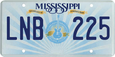 MS license plate LNB225