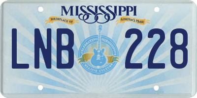 MS license plate LNB228