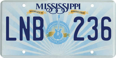 MS license plate LNB236