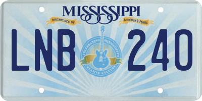 MS license plate LNB240