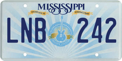 MS license plate LNB242