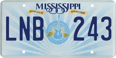 MS license plate LNB243