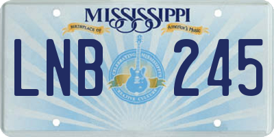 MS license plate LNB245