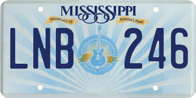 MS license plate LNB246