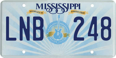 MS license plate LNB248