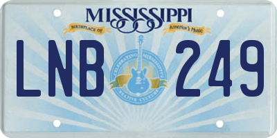 MS license plate LNB249