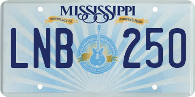 MS license plate LNB250
