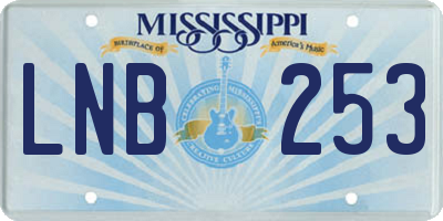 MS license plate LNB253