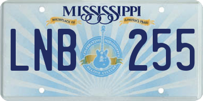 MS license plate LNB255
