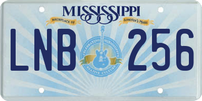 MS license plate LNB256
