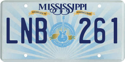 MS license plate LNB261