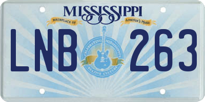 MS license plate LNB263