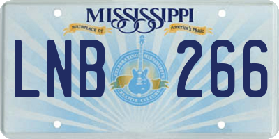 MS license plate LNB266