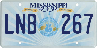 MS license plate LNB267