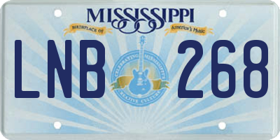 MS license plate LNB268