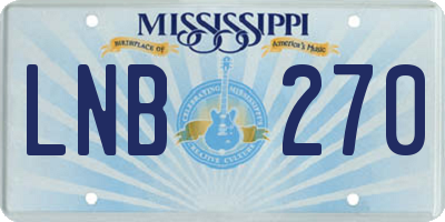 MS license plate LNB270