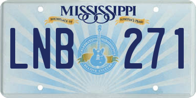 MS license plate LNB271