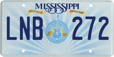 MS license plate LNB272