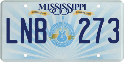 MS license plate LNB273