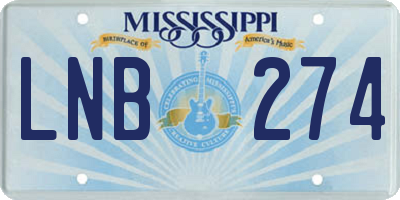 MS license plate LNB274