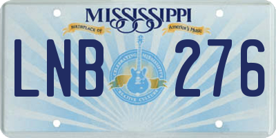 MS license plate LNB276