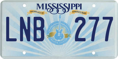 MS license plate LNB277