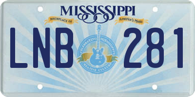 MS license plate LNB281