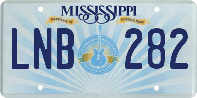 MS license plate LNB282