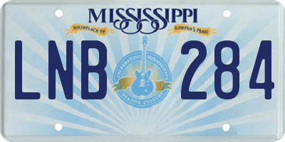 MS license plate LNB284