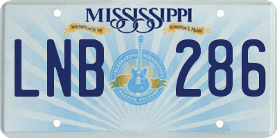 MS license plate LNB286
