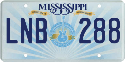 MS license plate LNB288