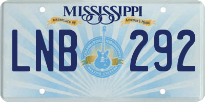 MS license plate LNB292