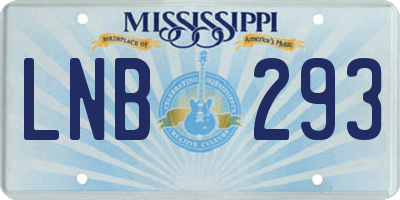 MS license plate LNB293