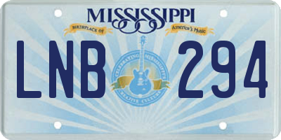 MS license plate LNB294