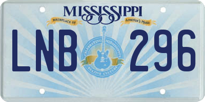 MS license plate LNB296