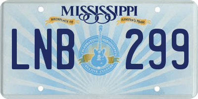 MS license plate LNB299
