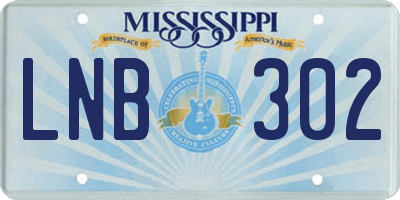 MS license plate LNB302