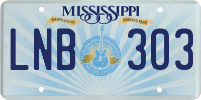 MS license plate LNB303