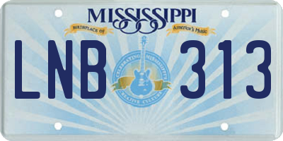 MS license plate LNB313