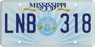 MS license plate LNB318