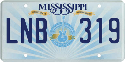 MS license plate LNB319