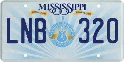MS license plate LNB320