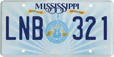 MS license plate LNB321