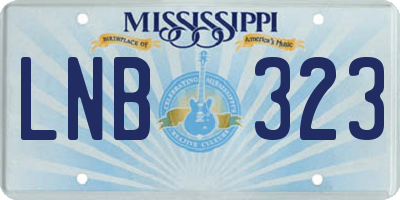MS license plate LNB323