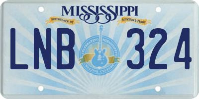 MS license plate LNB324