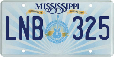 MS license plate LNB325
